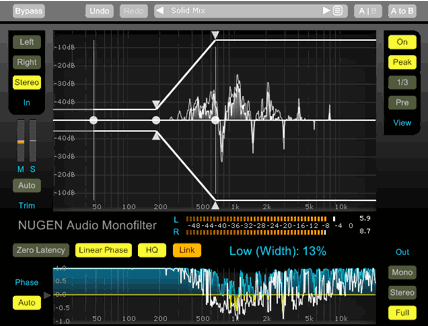 Monofilter is a mastering quality stereo and phase alignment tool ...