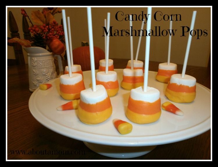 Candy Corn Marshmallow Pops