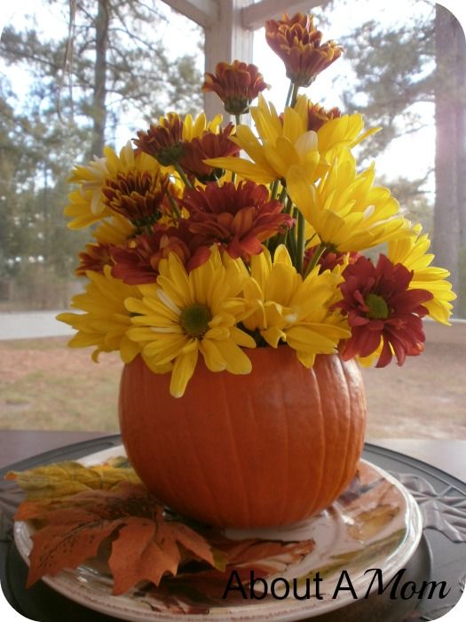 How to Make a Simple Fall Centerpiece - About A Mom