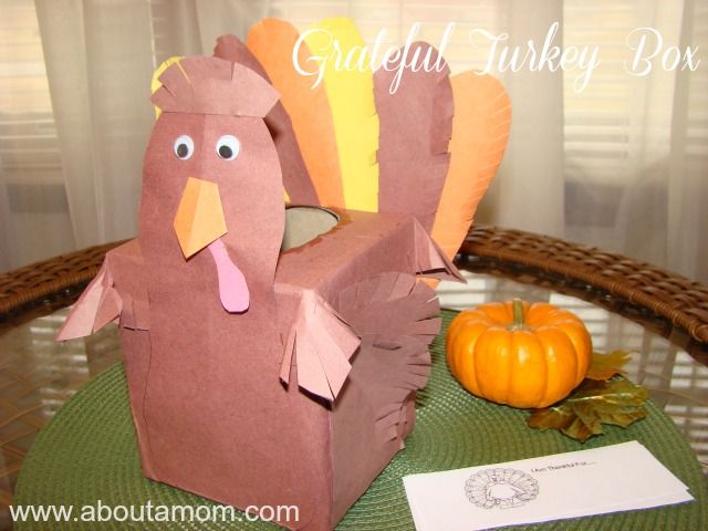 Grateful Turkey Box with Printable Note Cards