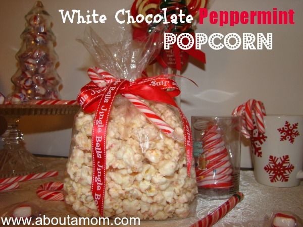 Homemade Gifts - White Chocolate Peppermint Popcorn 