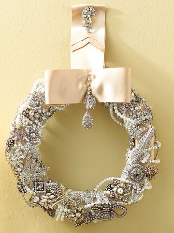 Wreath Made of Vintage Costume Jewelry