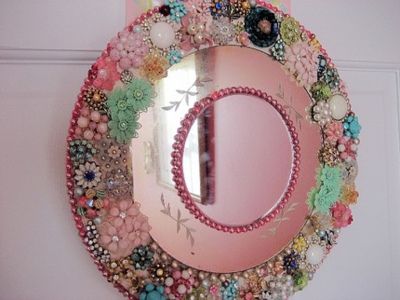 Vintage Costume Jewelry Mirror