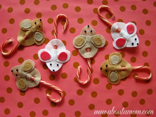 Candy Cane Mice - Holiday Craft Project