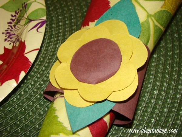 Paper Flower Napkin Rings