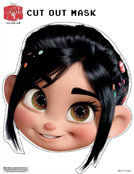 Printable Vanellope Face Mask at About A Mom