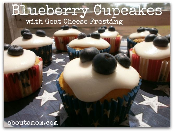 blueberry cupcakes with goat cheese frosting