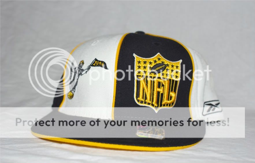 New Reebok NFL Classic Pittsburgh Steelers Black White Fitted 7 3/8 