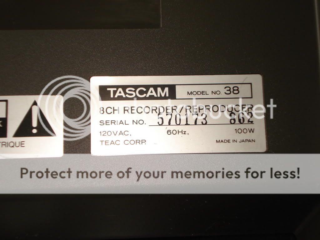 Tascam 38 8 CH Recorder Reproducer Reel to Reel 570173