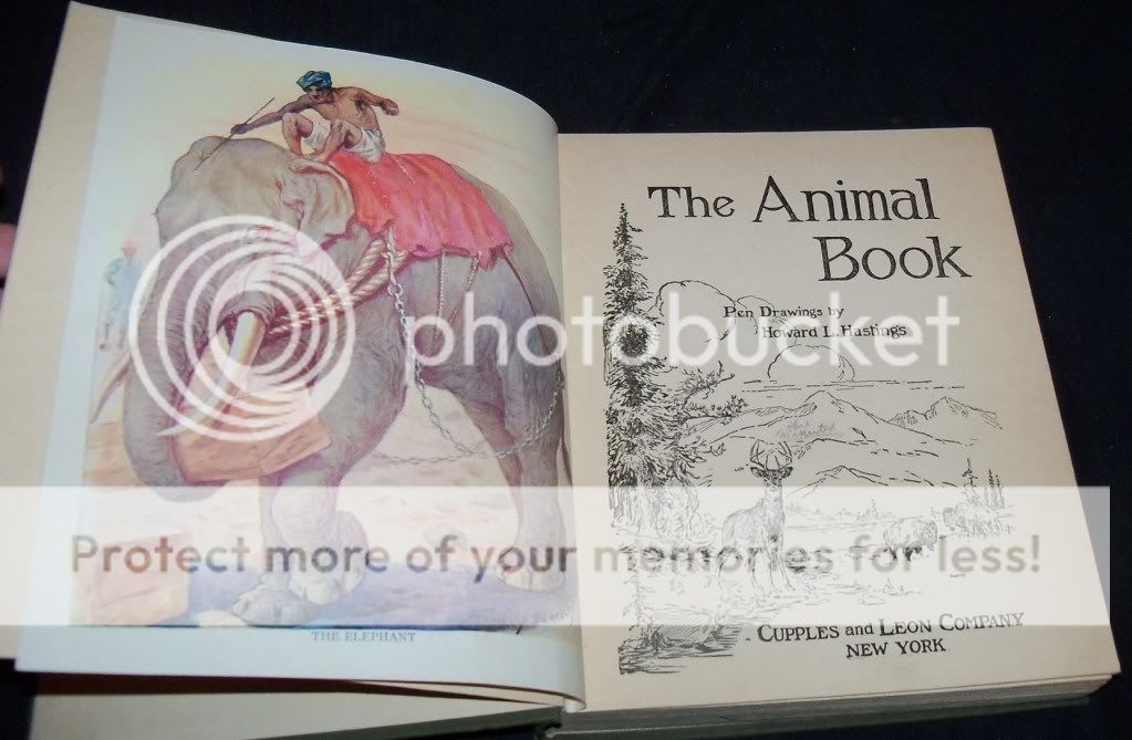 Vtg 1924 THE ANIMAL BOOK Howard L Hastings Illustrated Picture 